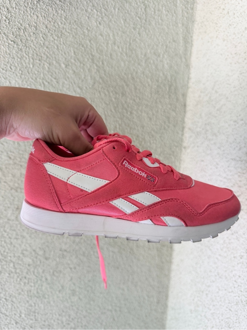 Reebok Kids Coral Pink Low-Top Sneakers with White Accents - Picture 6 of 9